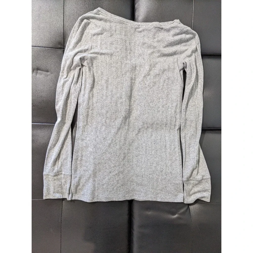Victorias‎ Secret Womens Pajama Lounge Top Gray Half Button L